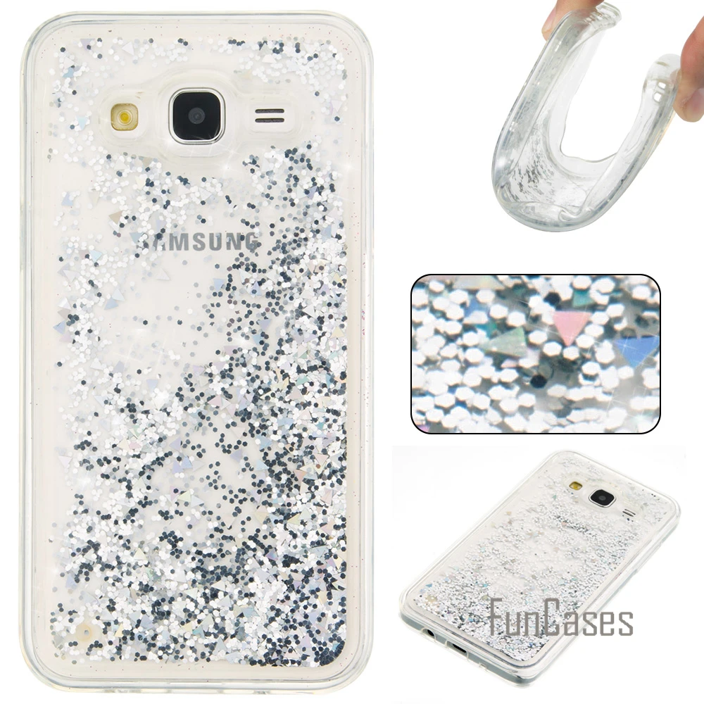 J5 2015 J500 динамический светлый блестящий чехол для fundas samsung PU кожаный флип coque Galaxy