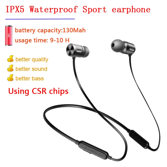 music 9-10 H 130MAH Большая Акция, Спортивные Беспроводные наушники CBAOOO C10, Bluetooth наушники, водонепроницаемые наушники, гарнитура Bluetooth - Цвет: music 9-10 H 130MAH