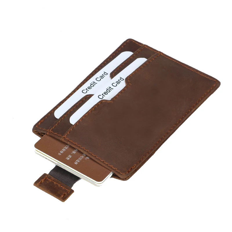 2018 мужской держатель для карт из натуральной кожи винтажные кошельки Crazy Horse RFID