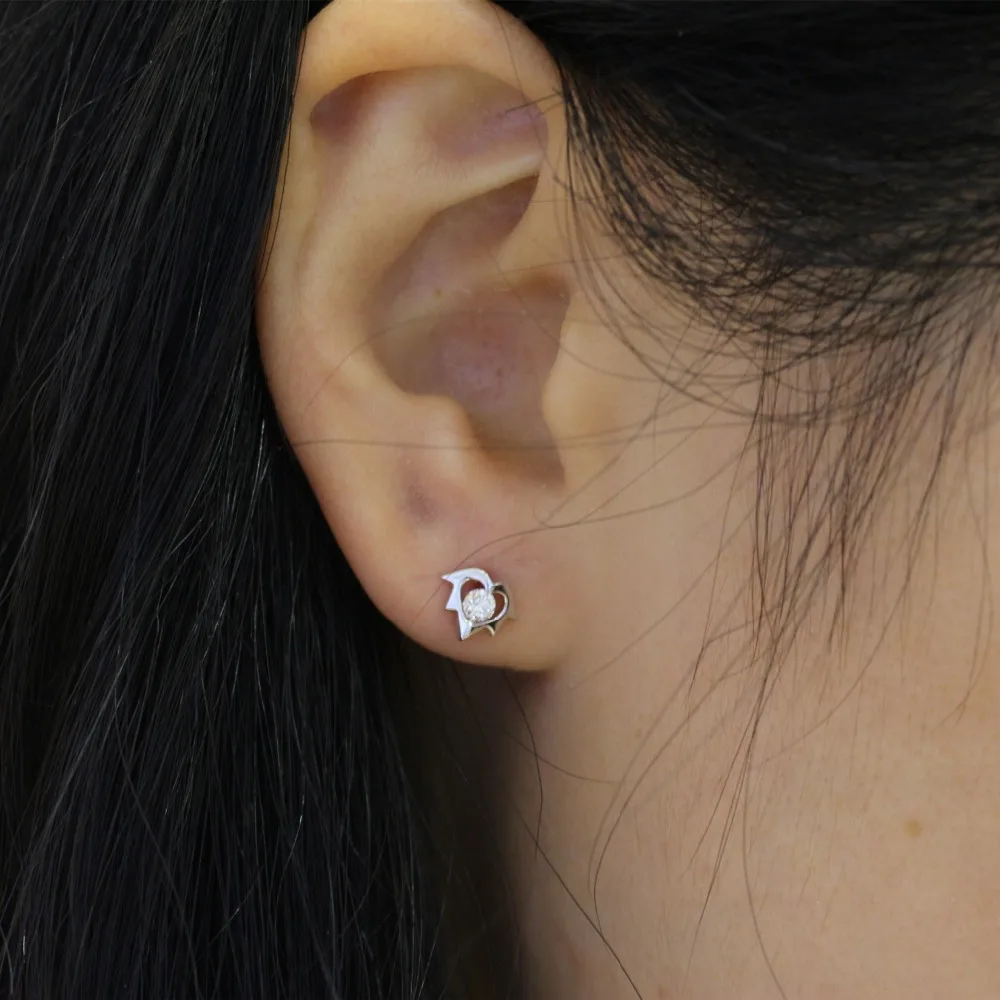 LASAMERO 0.154CT круглые серьги с натуральным бриллиантом 18K золотые бриллиантовые