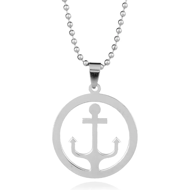 Новый Для мужчин веревки и металлической цепью vintageround якорь кулон Цепочки