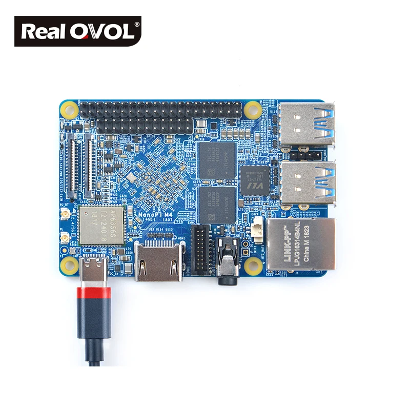 RealQvol FriendlyARM NanoPi M4 2 ГБ/4 ГБ DDR3 Rockchip RK3399 SoC 2,4G и 5G двухдиапазонный WiFi+ Bluetooth 4,1 поддерживает Ubuntu Android