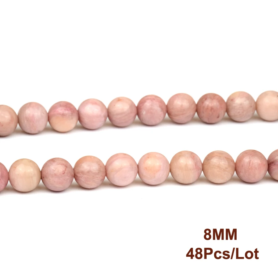 Бисер из натурального камня Rhodonite круглые шарики для ювелирных изделий