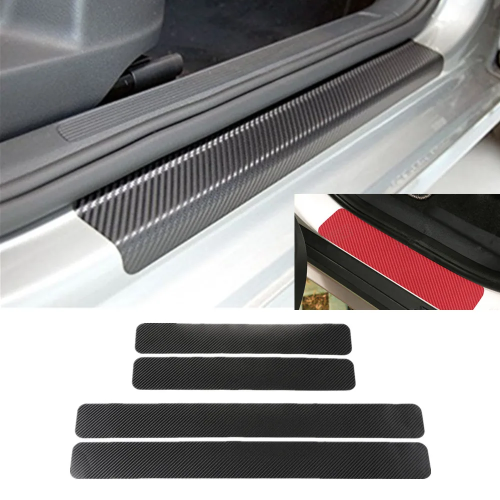 4pcs Carbon fiber Door Sill Scuff Car Plate Stickers For CX 5 CX-5 cx3 Mazda 3 mazda 6 2 Accessories Styling | Автомобили и