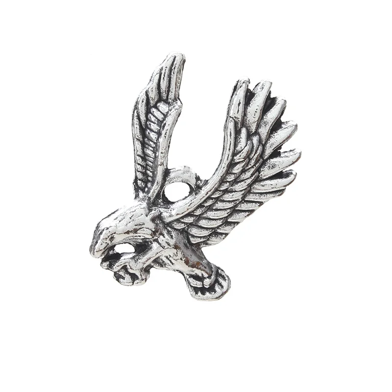 10 шт./лот гламурный Серебряный Хищник Орел-мужской браслет с кулоном на удачу