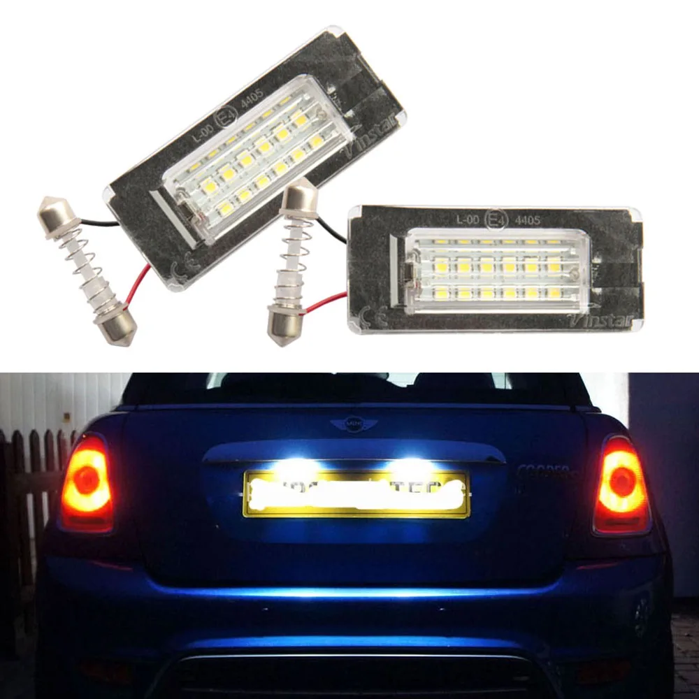 2X 18 Canbus LED для MINI Cooper 2006-2014 2-го поколения R56 R57 R58 R59 номерной знак без ошибок |