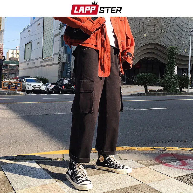 LAPPSTER Harajuku уличные шаровары 2020 летние мужские мешковатые брюки для бега в стиле