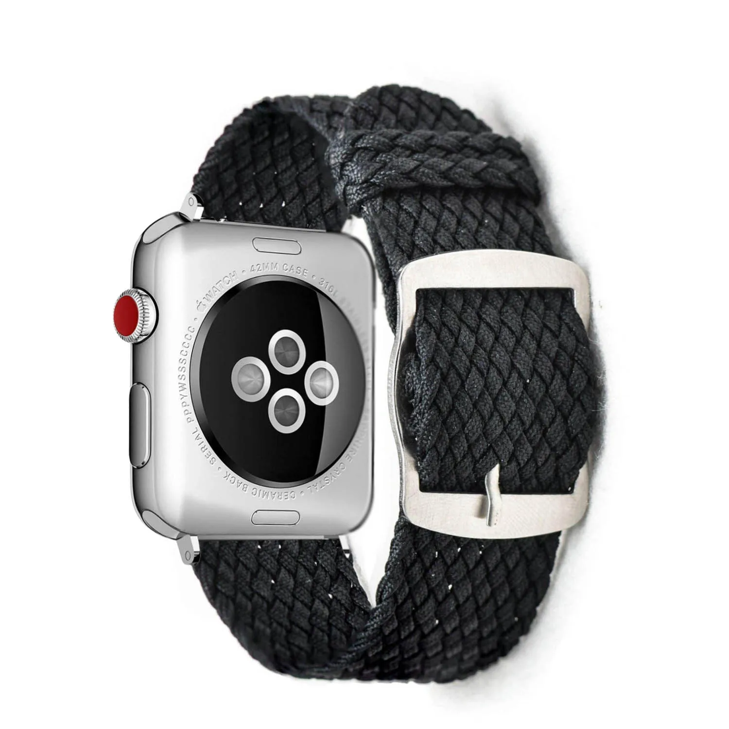 Мягкий дышащий нейлоновый полиэстеровый ремешок для часов Apple Watch, ремешок серии 4, 3, 2, 1, спортивный браслет, ремешок для iwatch 4, ремешок 40 мм, 44 мм - Цвет ремешка: Черный
