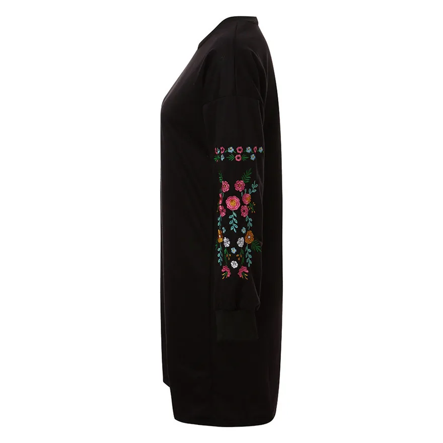 Women Autumn Winter Casual Long Sleeve Floral Embroidery long pullovers Sweatshirt | Женская одежда