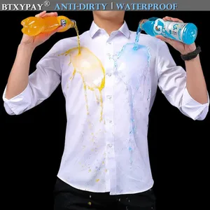 Мужская водонепроницаемая рубашка с защитой от грязи, водоотталкивающая быстросохнущая рубашка из нержавеющей стали для кемпинга и отдыха на природе, рубашки с длинным рукавом для походов