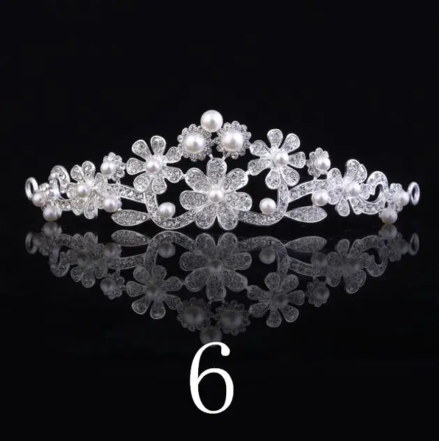 6 Новая мода элегантное винтажное зеленое, в стиле барокко серебряное Хрустальное диадемы Короны для женщин девушек невесты свадебные украшения для волос аксессуары - Окраска металла: 6