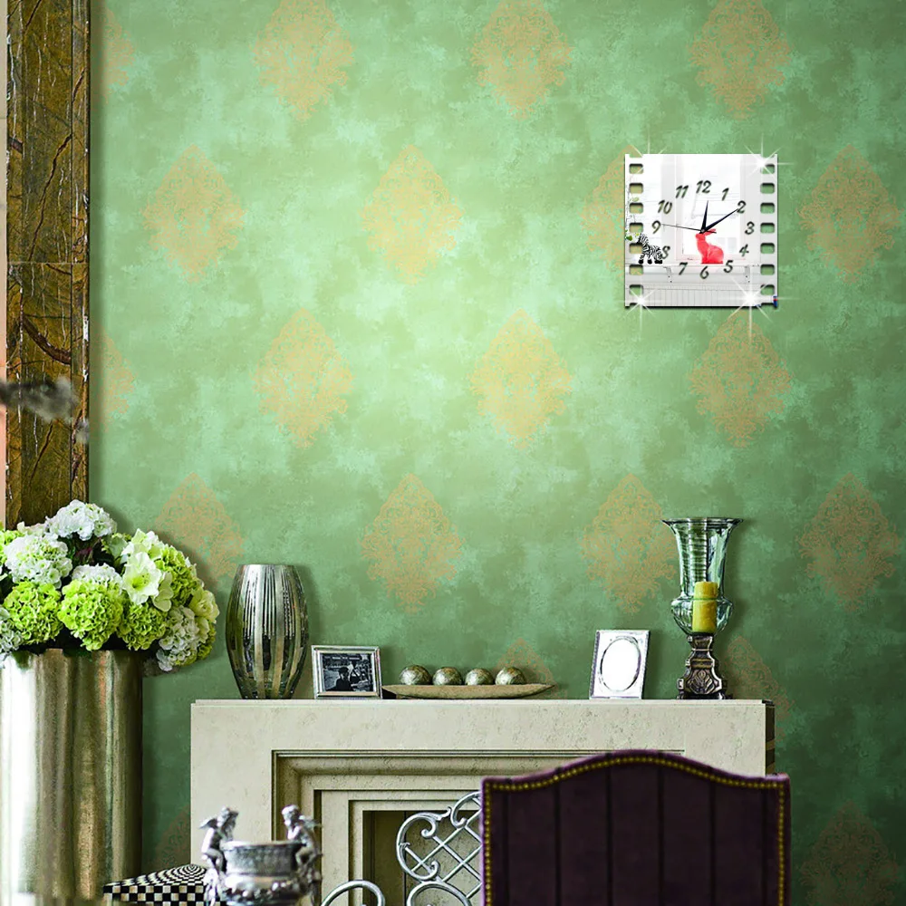 2020 креативные акриловые настенные часы с трехмерными персонажами ретро пленка