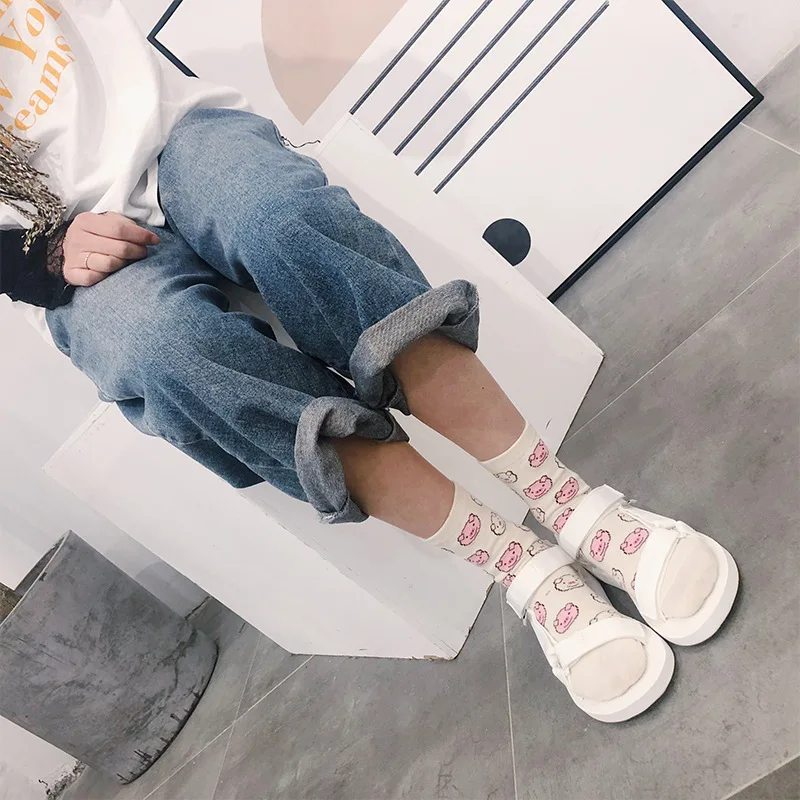 [COSPLACOOL] Разноцветные носки с изображением поросят хлопчатобумажные забавные