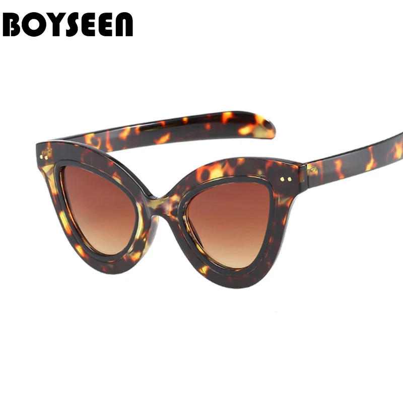 Мужские и женские прозрачные солнцезащитные очки BOYSEEN кошачий глаз красного