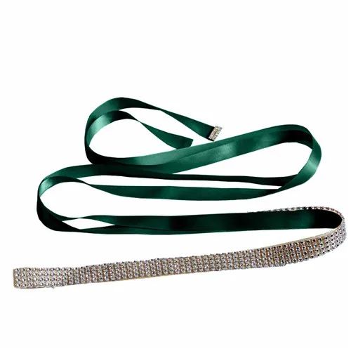 green TRiSY S19-2, женский свадебный пояс, свадебный пояс, свадебные пояса, ремни, ремни свадебного платья, свадебные аксессуары - Цвет: green