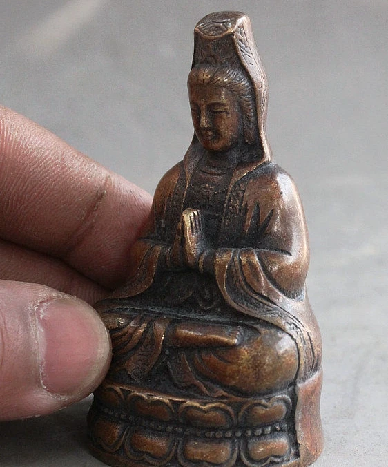Китайский scy Bronze Kwan yin Boddhisattva статуя Будды|statuette|statuette buddha |