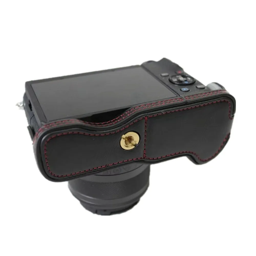 Pu Leather Half Body Camera Case For Canon EOS M6 EOSM6 EOSM 6 Bottom Bag Cover Open Battery | Электроника