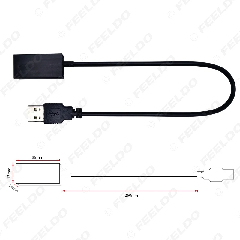 FEELDO Удлинительный usb-кабель-адаптер 1 шт. провод для Honda Civic/Jazz/Accord/Odyssey 2009 ~ вперед