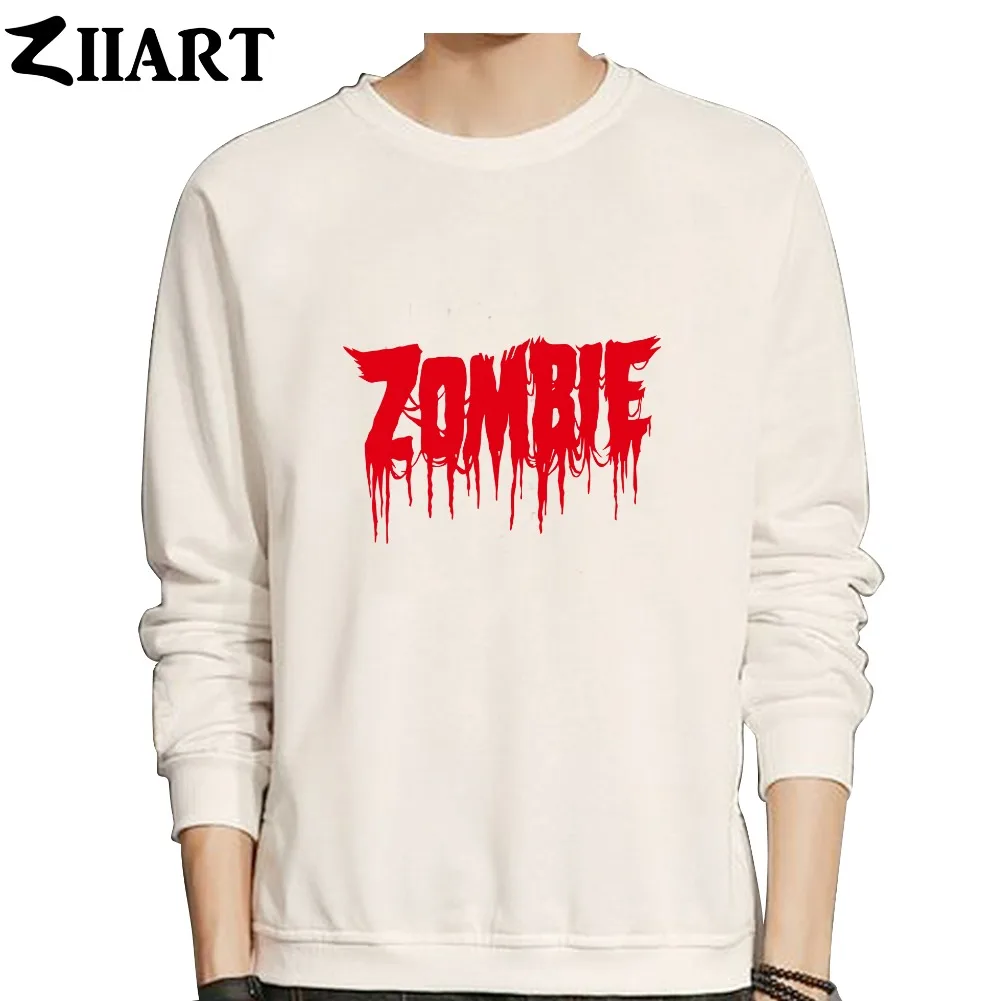 Одежда для пары с надписью bloody zombie женская хлопковая флисовая толстовка сезон