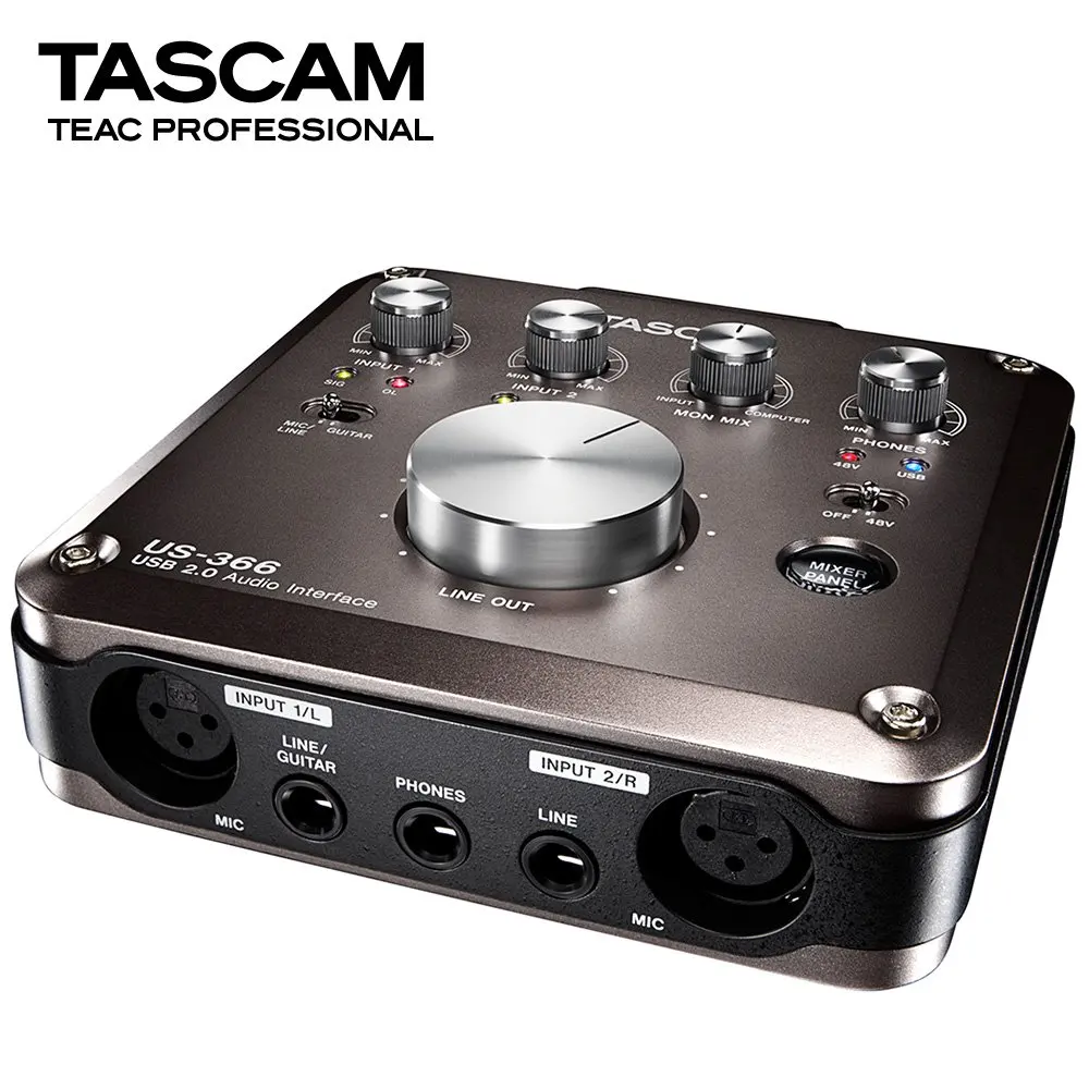 Оригинальный TASCAM US 366 professional USB аудио интерфейс Запись Звуковая карта с