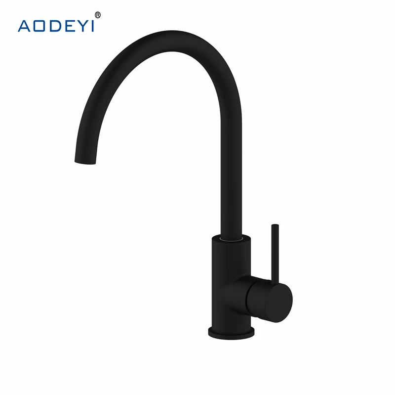 Кухонный кран AODEYI, черный латунный кран на 360 градусов, смеситель для горячей и холодной воды для кухни, двойной смеситель для раковины, вращающийся с Аэратором для кухни