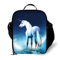 3d unicorn kids lunch bag durable insulated lunchbox small black lunch box for children boys customized cooler bag