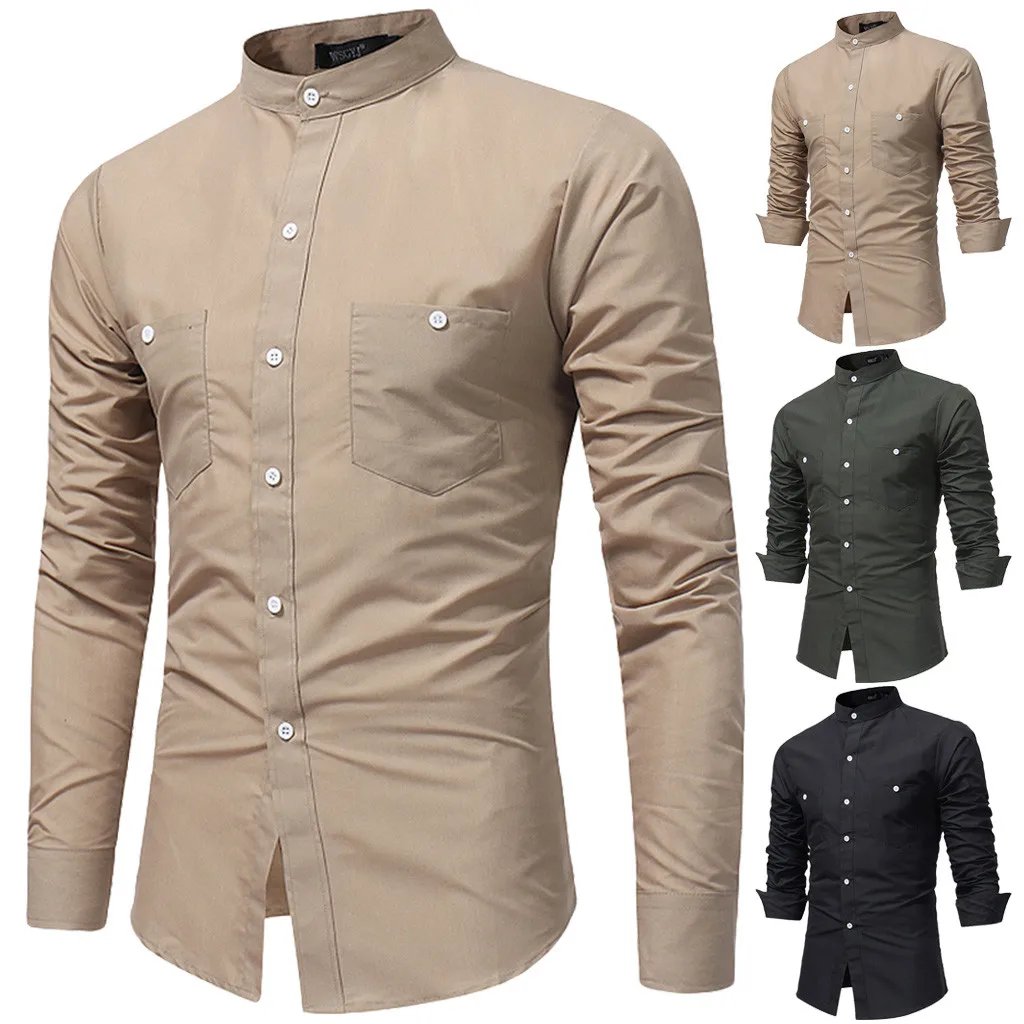 Feitong S~ 2XL мужские рубашки хлопковая блузка мягкого силуэта с длинным рукавом Осень Лето Повседневный Топ Блузка Рубашки мужские деловые рубашки