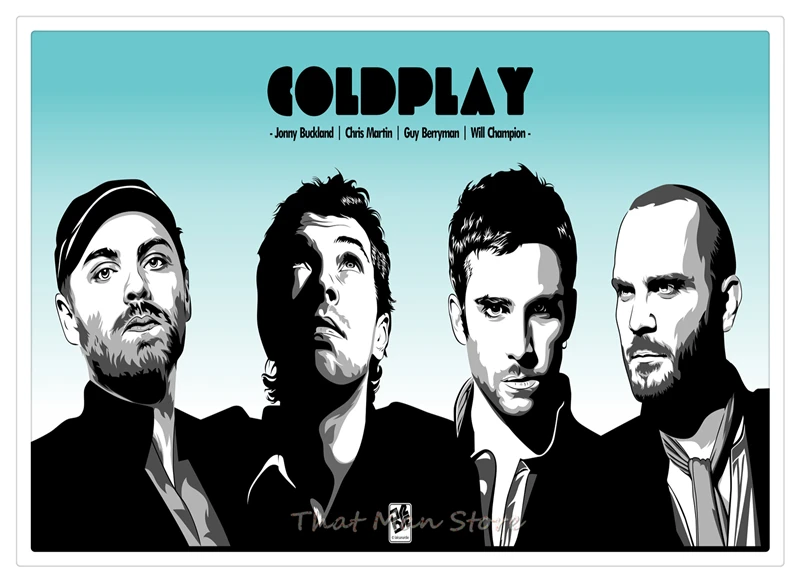 Coldplay рок постер музыкальной группы четкое изображение наклейки на стену украшение дома хорошее качество печатает белая крафт-бумага 42x30 см