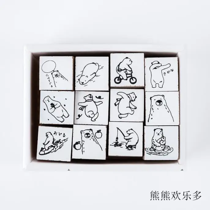 12 шт./компл. винтажные животные Цветы Путешествия штамп DIY деревянные резиновые штампы для scrapbooking канцелярские принадлежности Скрапбукинг Стандартный штамп - Цвет: A