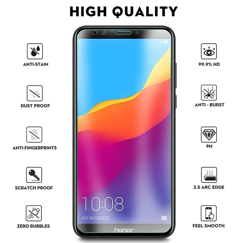2 шт. закаленное стекло для HUAWEI Honor 7C Pro Enjoy 8 Nova Lite Y7 Prime 2018 5 99 "Защитная пленка