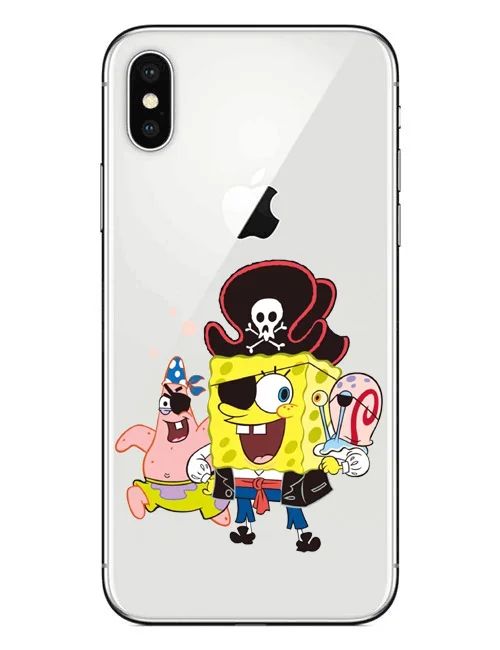 Для iphone 7 6 XS XR чехол Best Friends Forever BFF Spongebob Прозрачный для телефона iPhone 8 6S Plus X 5 5S SE |