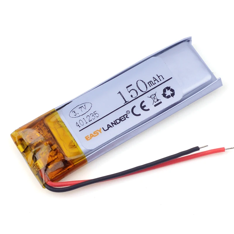 401235 3 7 V 150mAh литий полимерный аккумулятор для игрового плеера диктофон мыши