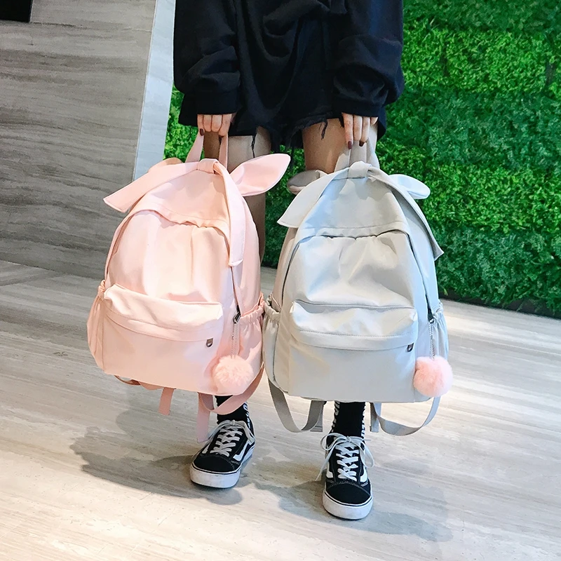 ACEUS милый женский рюкзак с ушками большой водонепроницаемый нейлоновый походный