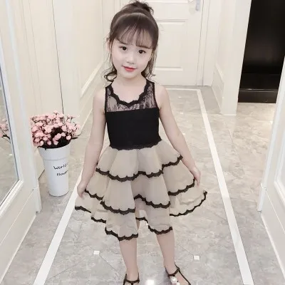 Children's small and medium-sized girls new dress children's wear princess dresses wash evening party clothing casual | Детская