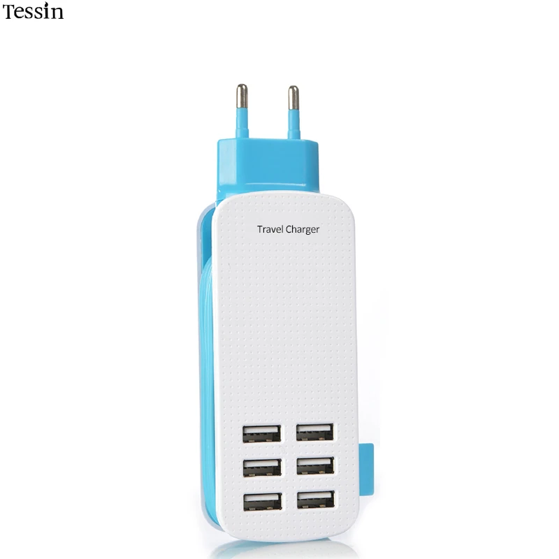 Дорожное зарядное устройство INGMAYA с несколькими портами 6 USB 6A 4 9 футов кабель для