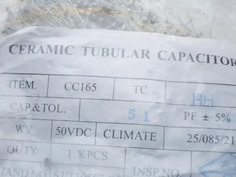 Оригинальный новый 100% специальный фарфоровый трубчатый конденсатор UJ-CC165-56PF 51PF 50