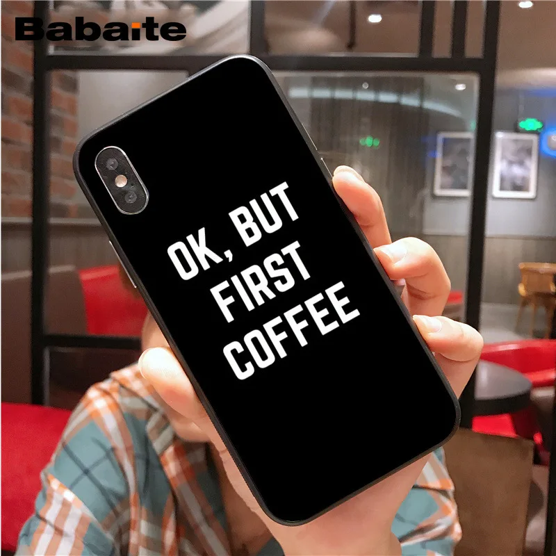 Чехол для iphone 11pro max Ok But First Coffee Book Мягкий силиконовый чехол телефона 8 7 6 6S Plus 5 5S SE XR