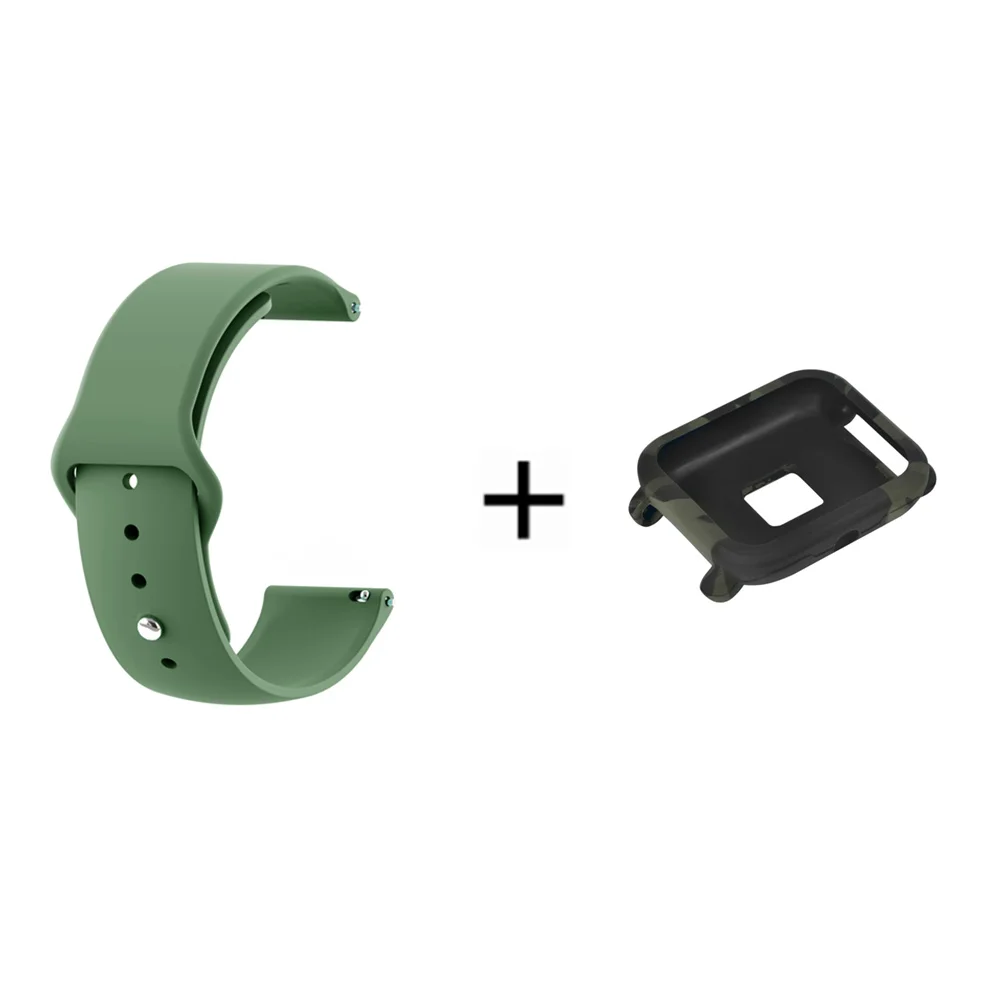 ТПУ ремешок для часов Amazfit Bip смарт-ремешок для Xiaomi Huami Amazfit Bip Молодежный спортивный силиконовый браслет+ чехол-крышка