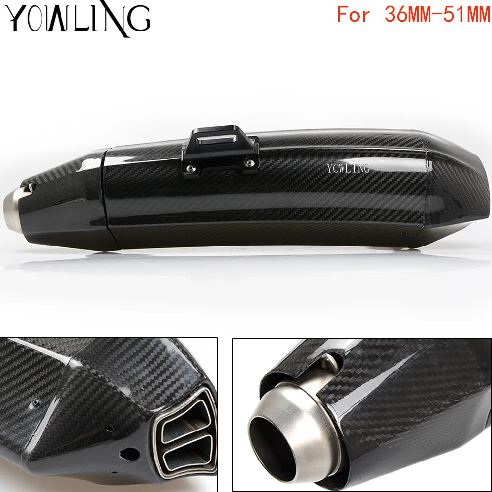 

Motorcycle Real Carbon Fiber Exhaust Muffler Pipe Escape DB Killer For yamaha yzf r6 1999-2009 r1 XT600 XJR1300 MT-125 R6 Z800