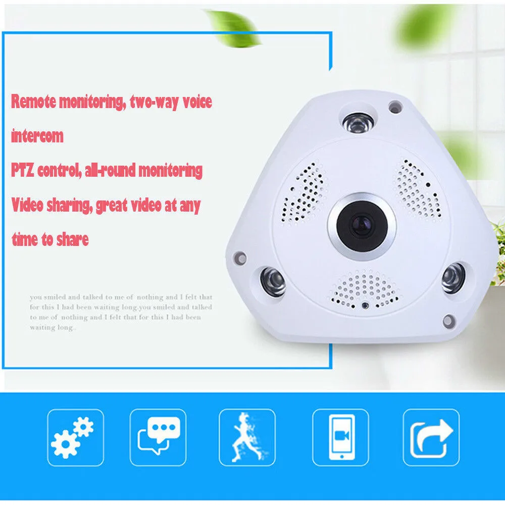 Панорамная IP камера видеонаблюдения с углом обзора 360 градусов 1.3MP/3MP/5MP