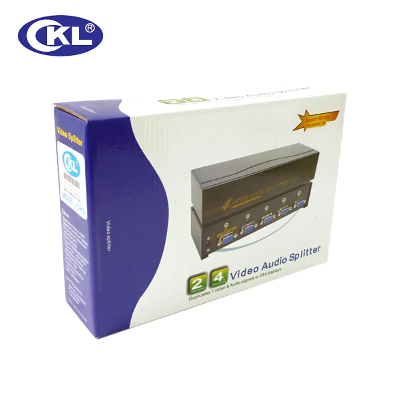 CKL 102S 2 порта VGA сплиттер с Аудио Металлический корпус поддерживает 450 МГц