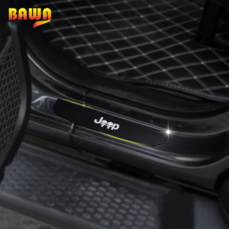 Внутренние молдинги BAWA для Jeep Wrangler JL 2018 4 двери автомобиля Накладка на порог jl