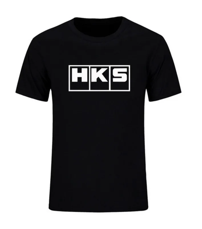 Летние фирменные футболки HKS для мужчин хлопковые однотонные с коротким рукавом