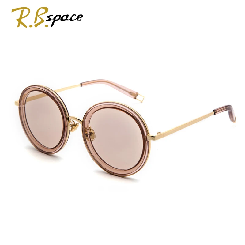 RBspace Тенденция новый Раунд Металл Солнцезащитные Очки Стимпанк Мужчины Женщины