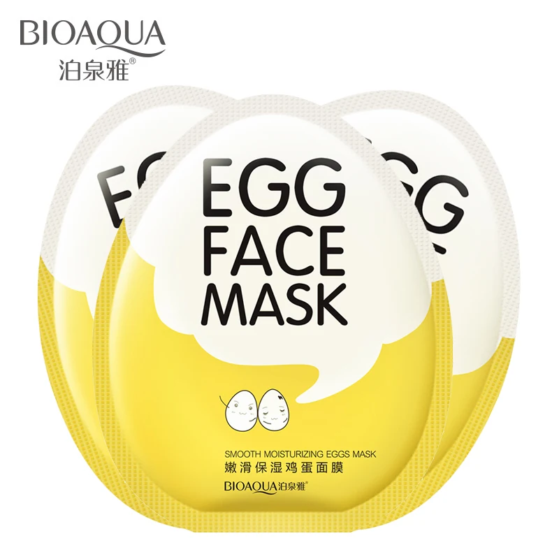 BIOAQUA, 5 шт., яичные маски для лица, увлажняющие, гладкие, отбеливающие, против старения, уход за кожей, питание, обернутая, для женщин, термоусадочная маска для лица