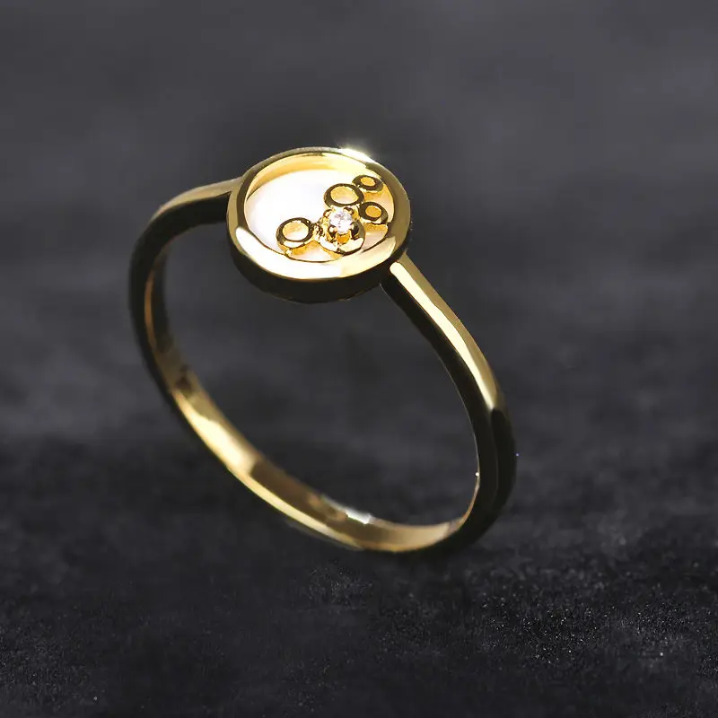 

MECHOSEN Simple Ceramic Earrings&Rings Sets AAA Zircon Small Stud Earrings Round Thin Rings Porcelain Schmuck Set With Gift Box