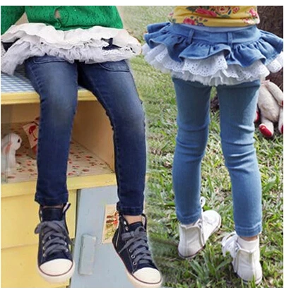 Новинка 2019 демисезонные джинсы для девочек детская юбка-пачка джинсовые брюки