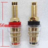 a pair gold plated banana plug sockets copper terminal connector for stereo speakers binding post connector