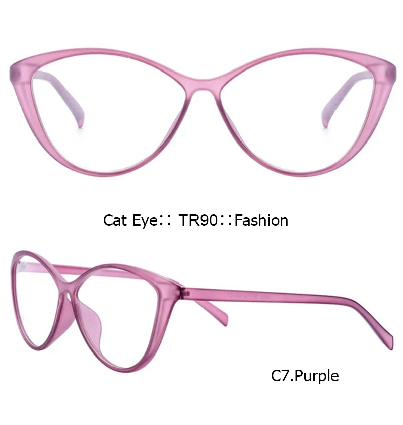 C7 Purple IVSTA 5865 Гибкая TR90 оптическая оправа кошачий глаз очки по рецепту линзы близорукость очки для женщин Glases пластик Титан Плано - Цвет оправы: C7 Purple