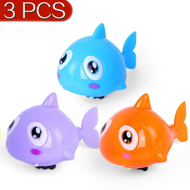 3PCS Детские Мультяшные морские животные Черепаха водная игрушка набор детский классический заводной плавательный душ для купания ванна пляжная Ванна игрушки для детей - Цвет: 3PCS